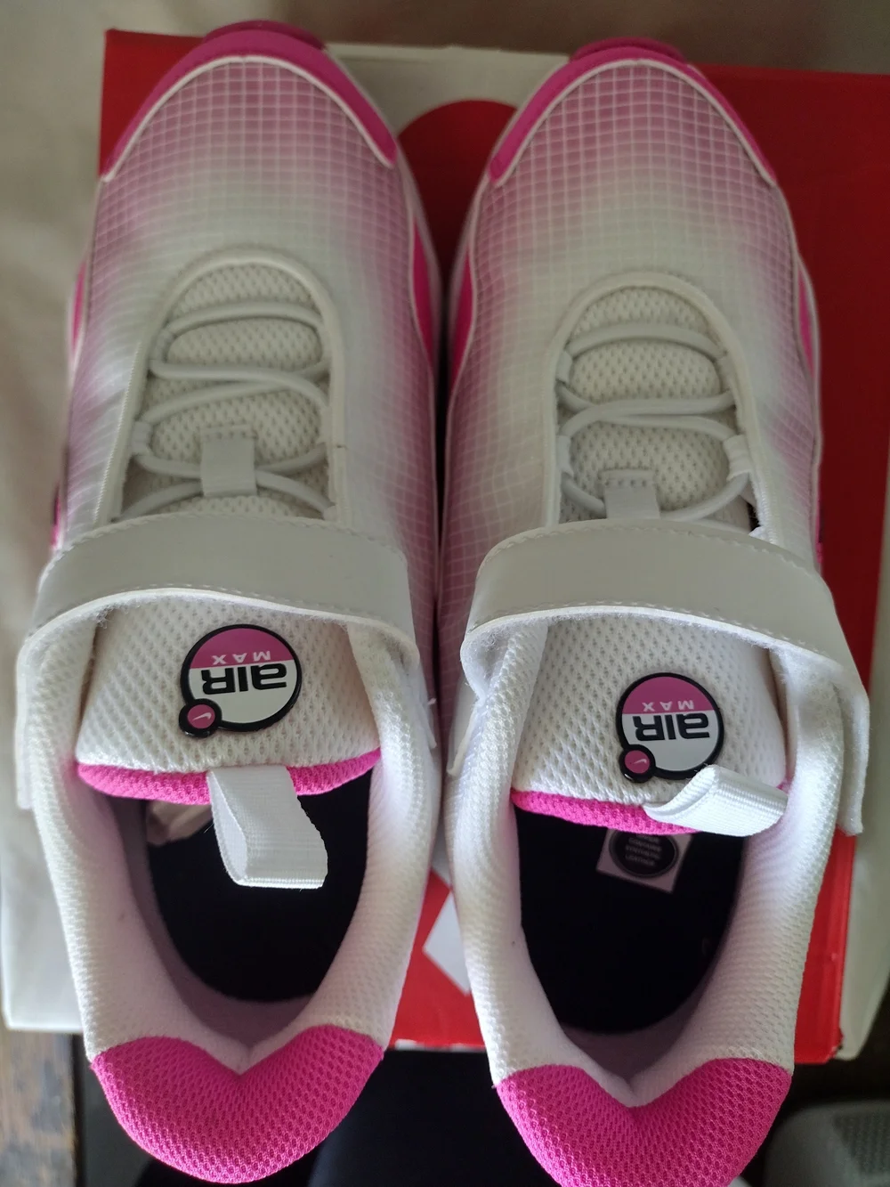 Nike Kids Pink and White Velcro Athletic Sneakers